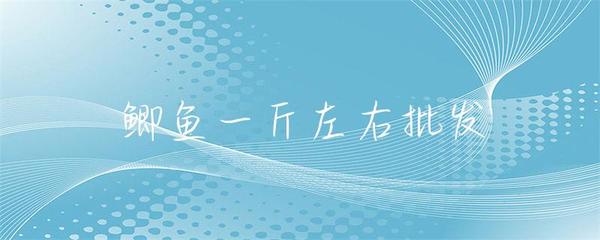 一斤左右鯽魚水產品批發(fā)市場分析與采購指南
